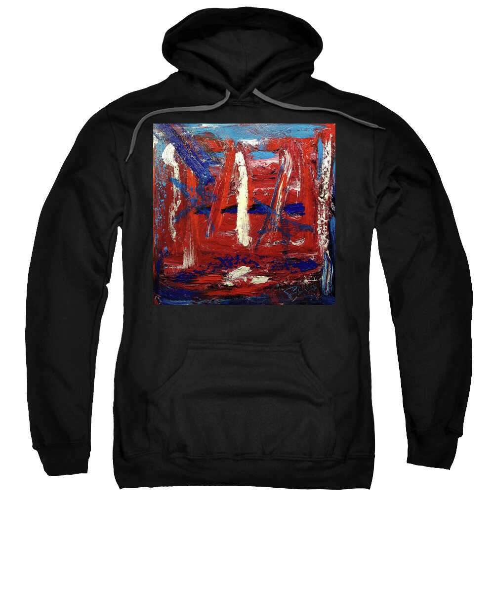 Red White And Blue Sweatshirt featuring the painting Red White and Blue by Banning Lary