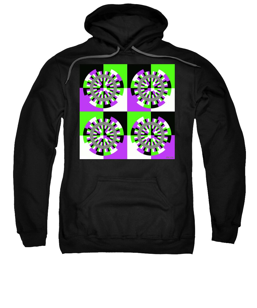 Op Art Sweatshirt featuring the mixed media Repartition of 4x4 colors - 2 by Gianni Sarcone