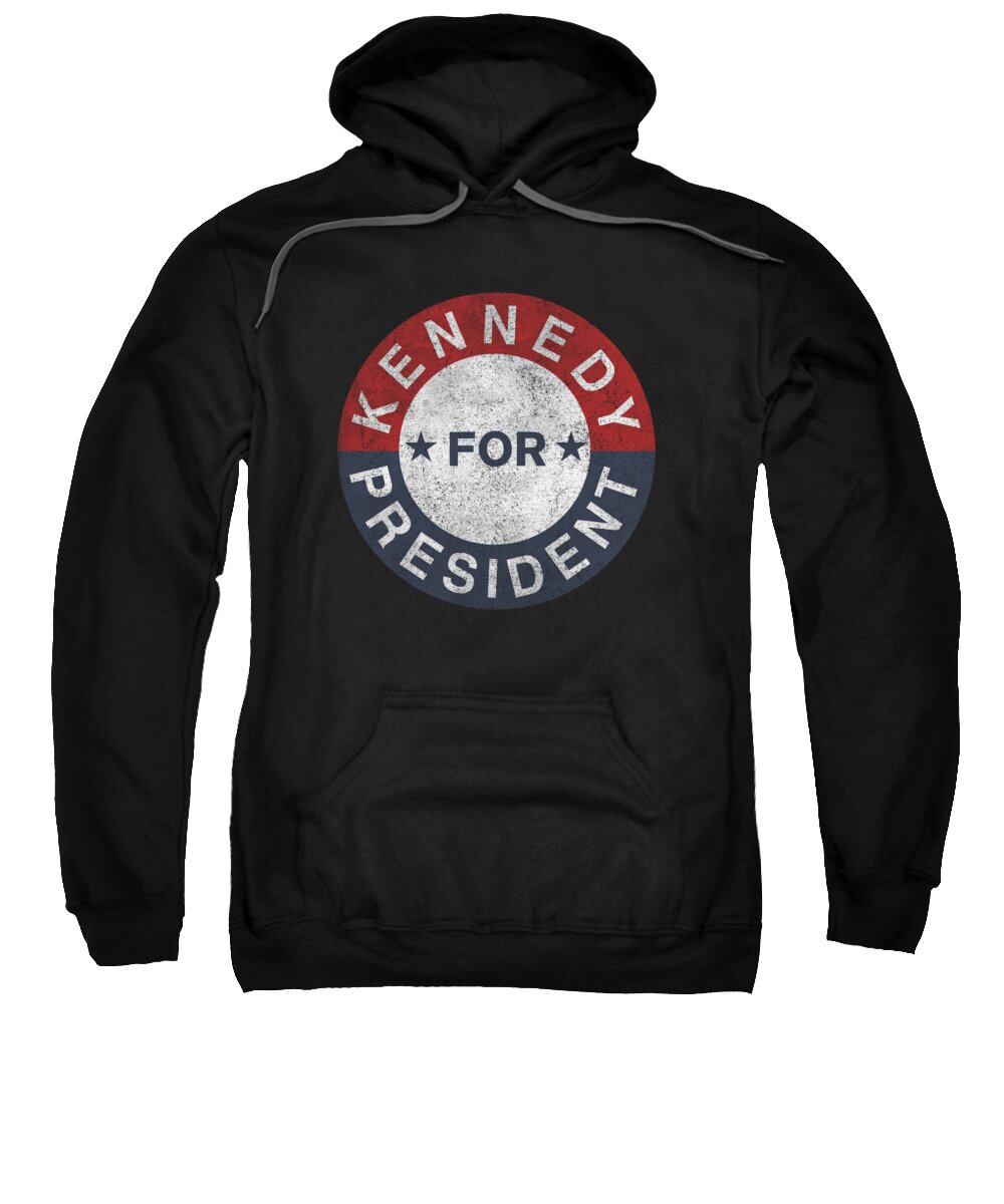 Funny Sweatshirt featuring the digital art Retro JFK Kennedy For President 1960 by Flippin Sweet Gear