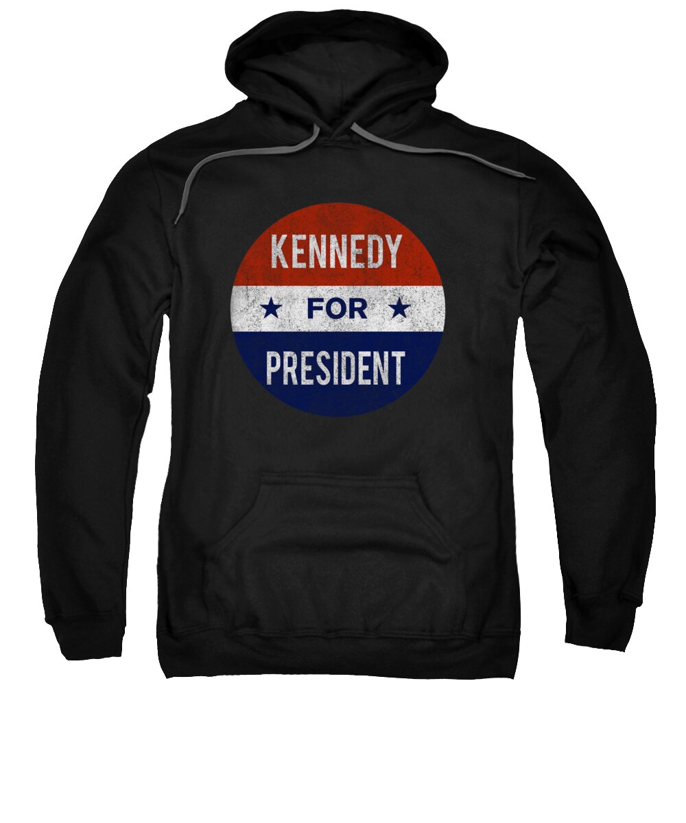 Funny Sweatshirt featuring the digital art Retro Kennedy For President JFK 1960 by Flippin Sweet Gear