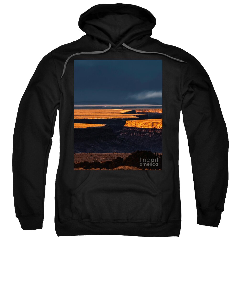  Sweatshirt featuring the photograph Rio Grande Gorge Golden by Elijah Rael