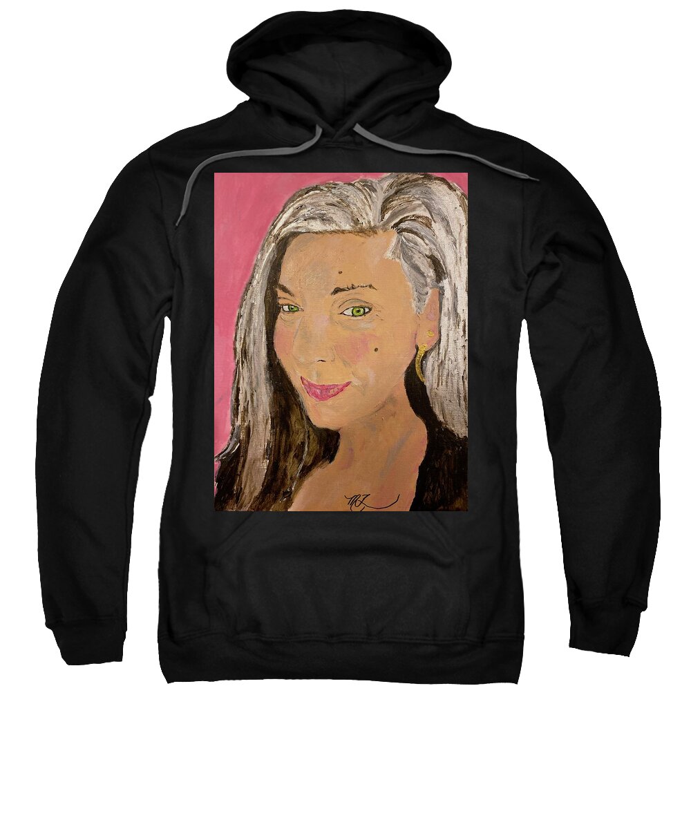 Female Sweatshirt featuring the painting Melody Self Portrait by Melody Fowler