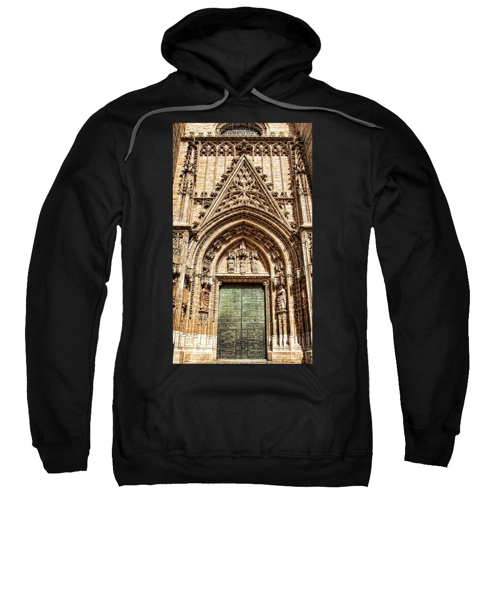 Seville Cathedral Sweatshirt featuring the photograph Seville Cathedral Door, Spain by Tatiana Travelways