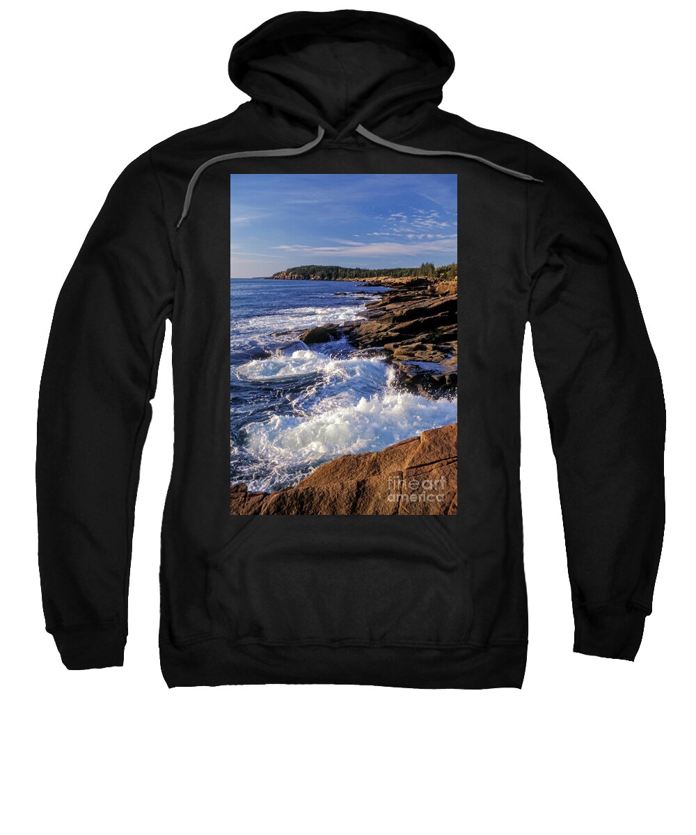 Acadia National Park Sweatshirt featuring the photograph Shoreline by Bob Phillips