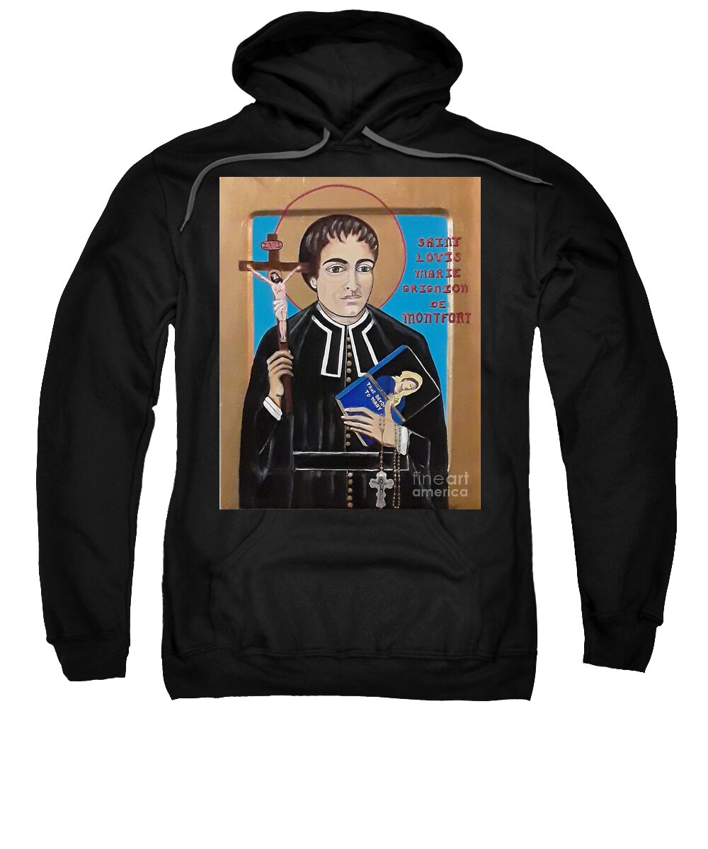 Icon Sweatshirt featuring the painting St. Louis Marie de Montfort by Sherrie Winstead
