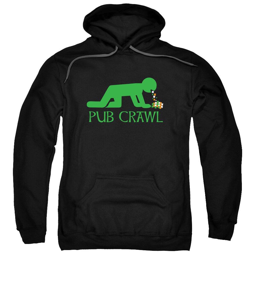 Celebrate Sweatshirt featuring the digital art St Patricks Day Pub Crawl St Pattys Day by Jacob Zelazny