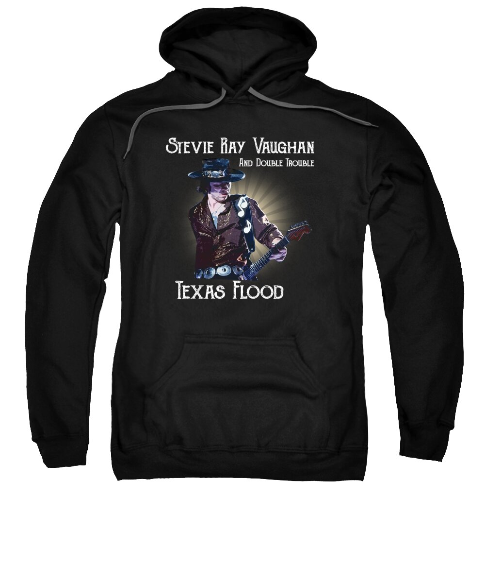 Stevie Ray Vaughan Sweatshirt featuring the digital art Stevie Ray Vaughan Texas Flood by Notorious Artist