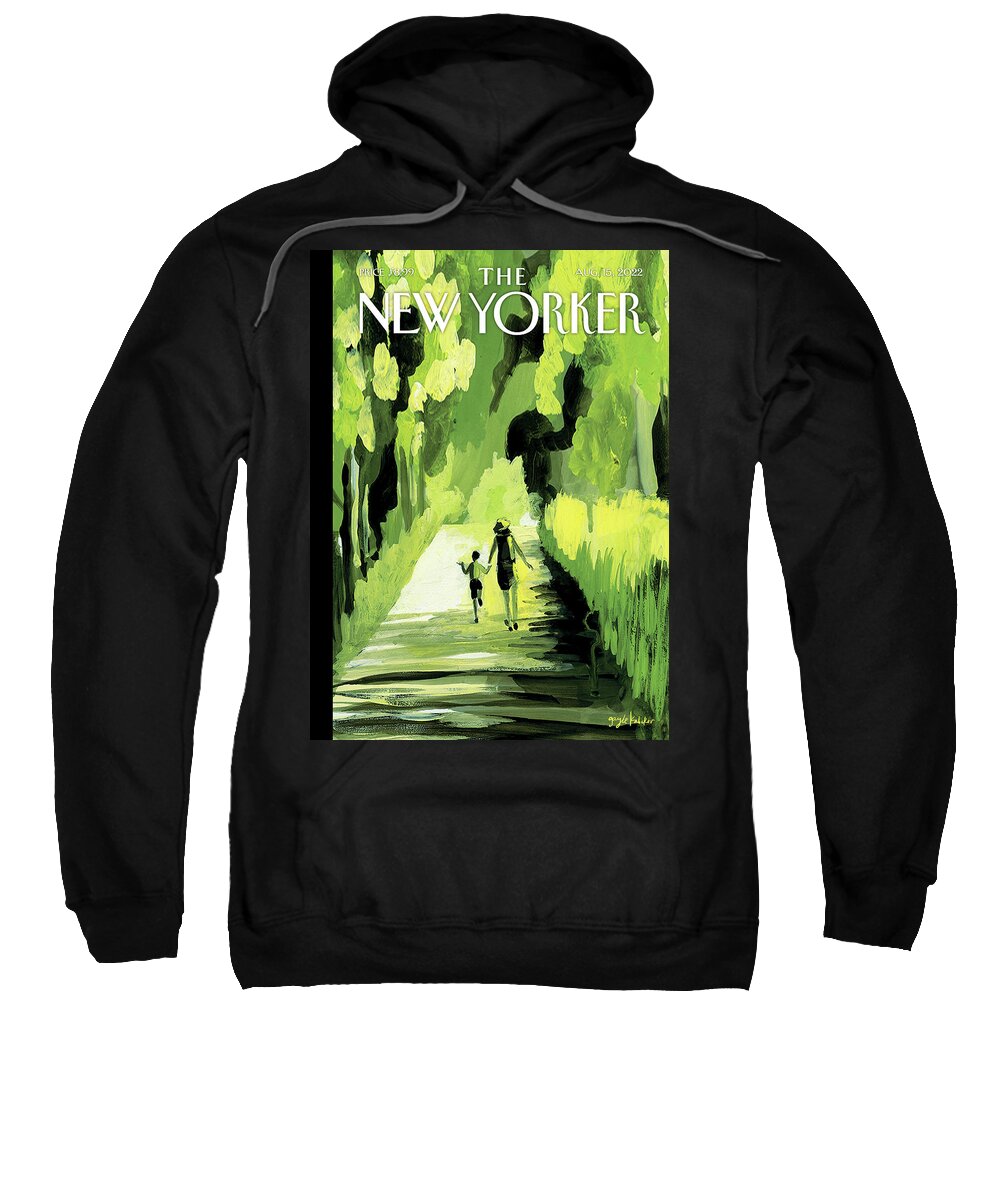 150025 Sweatshirt featuring the painting Summer Walk by Gayle Kabaker
