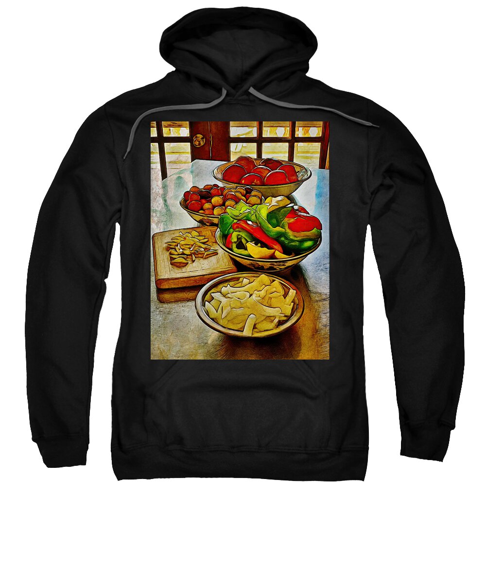 ’still Life’ Sweatshirt featuring the photograph Sunday Repast by Carol Whaley Addassi