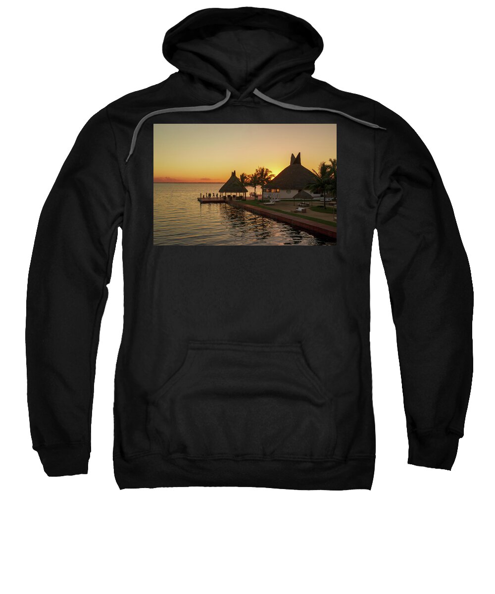 Caribbean Sweatshirt featuring the photograph Sunset in Cancun by Sun Travels