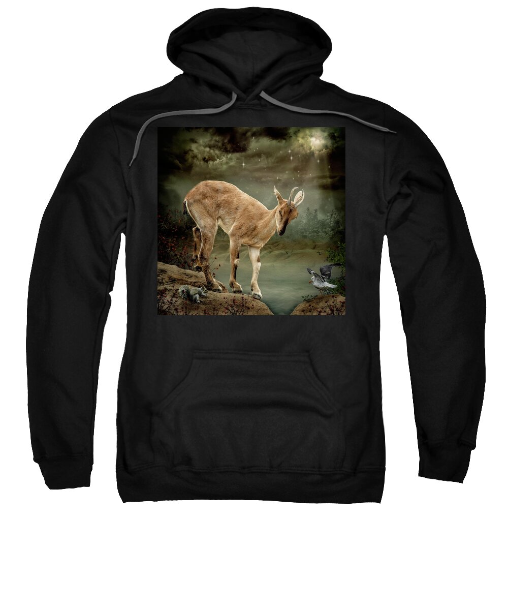 Goat Sweatshirt featuring the digital art Sure Footed by Maggy Pease