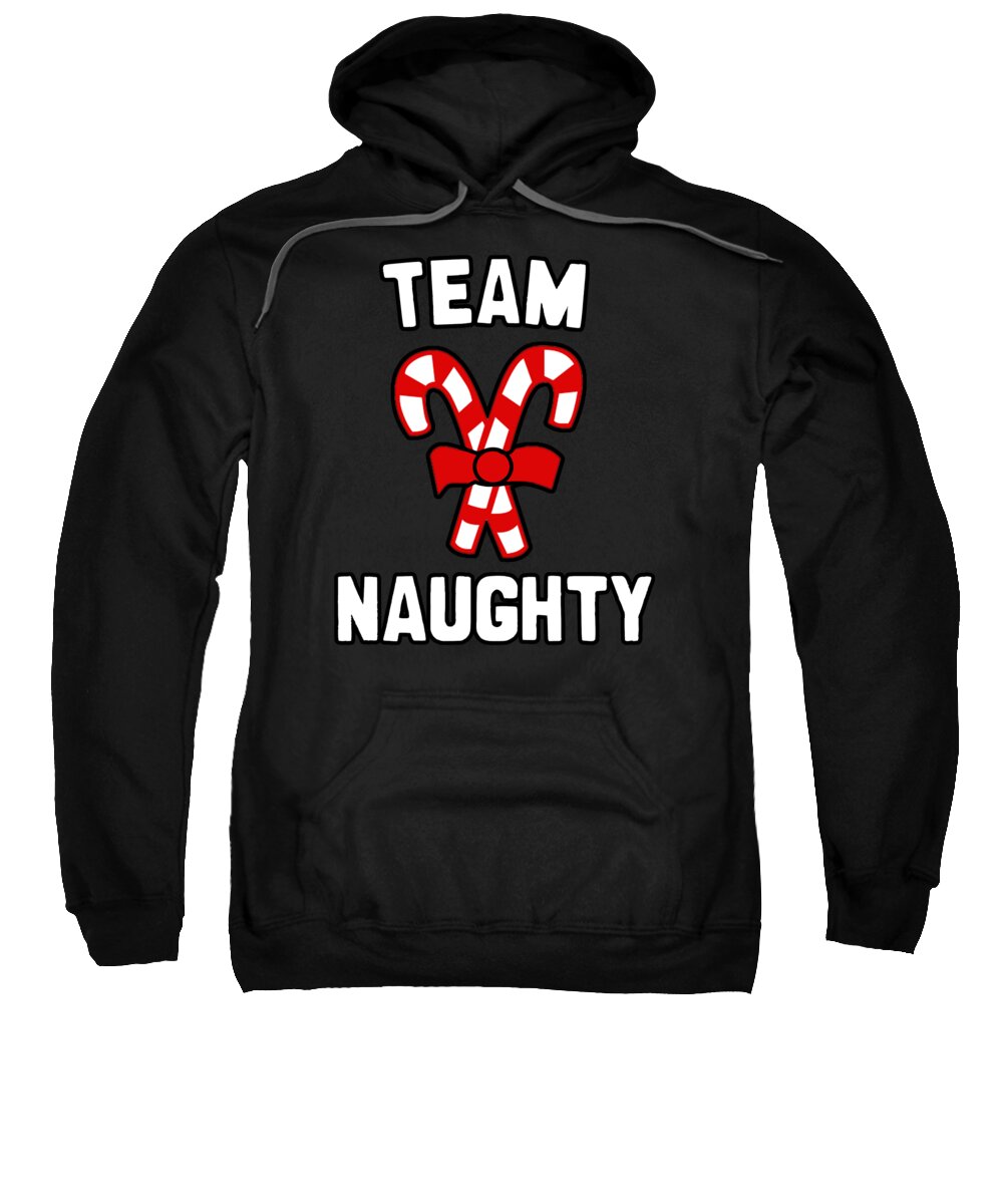 Christmas 2023 Sweatshirt featuring the digital art Team Naughty by Flippin Sweet Gear