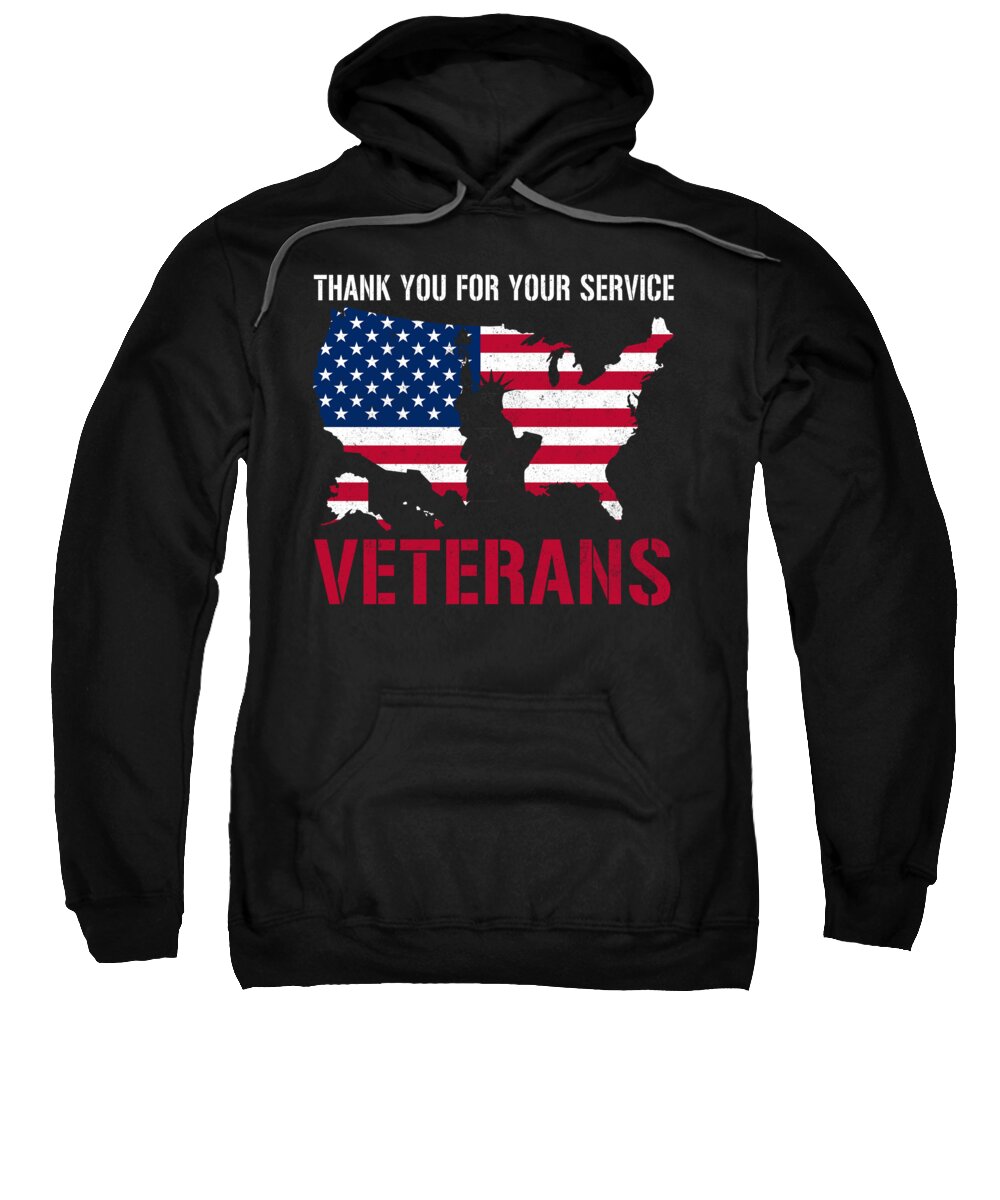 Military Sweatshirt featuring the digital art Thank You for your Service Veterans by Jacob Zelazny
