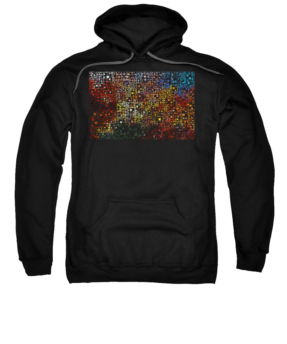 Colorful Sweatshirt featuring the digital art The City Grid by Eileen Backman