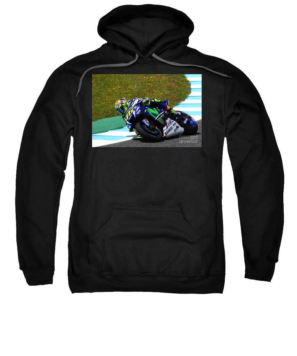 Valentino Rossi Sweatshirt featuring the photograph The Doctor is IN by Tony Lee