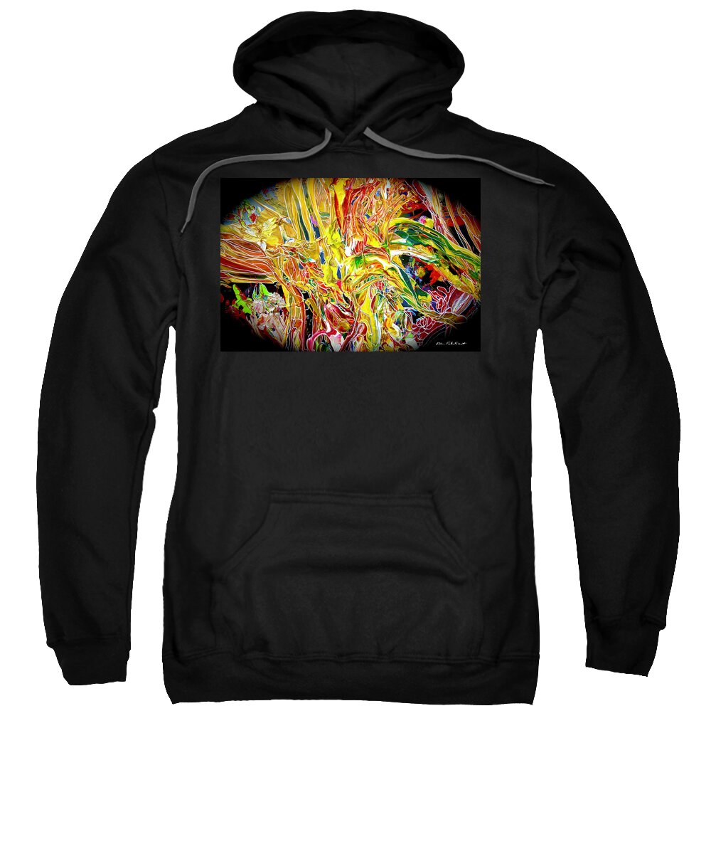 Wall Art Sweatshirt featuring the painting The Multi-Colored Spherical by Ellen Palestrant