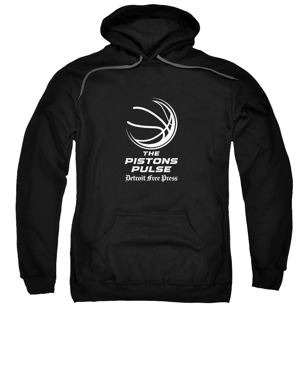 Pistons Sweatshirt featuring the digital art The Pistons Pulse White Logo by Gannett