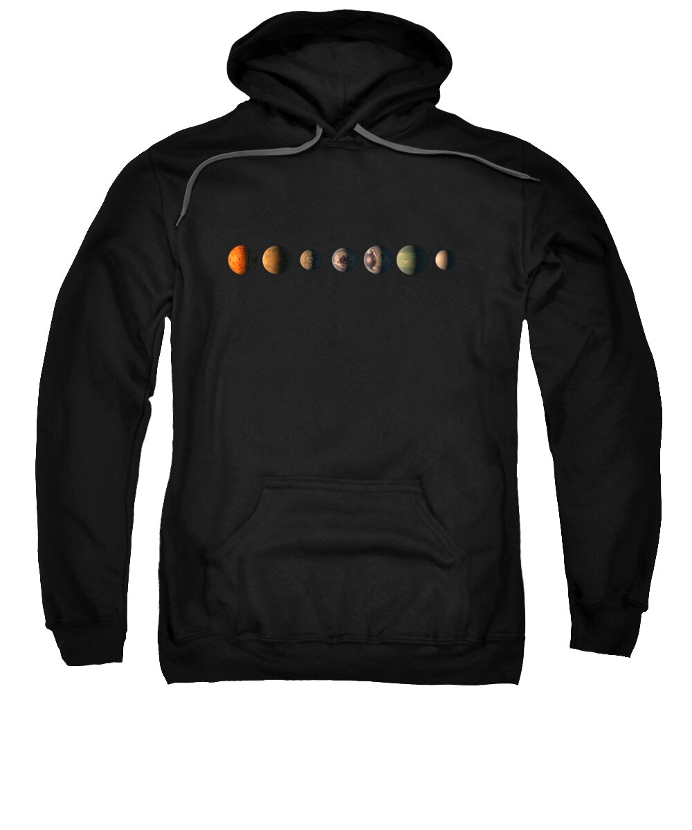 Funny Sweatshirt featuring the digital art Trappist-1 7 Planet Lineup by Flippin Sweet Gear