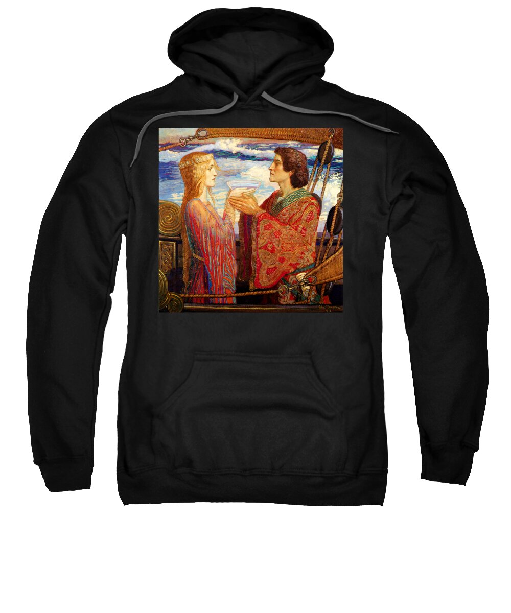 Tristan Sweatshirt featuring the painting Tristan and Isolde 1912 by John Duncan