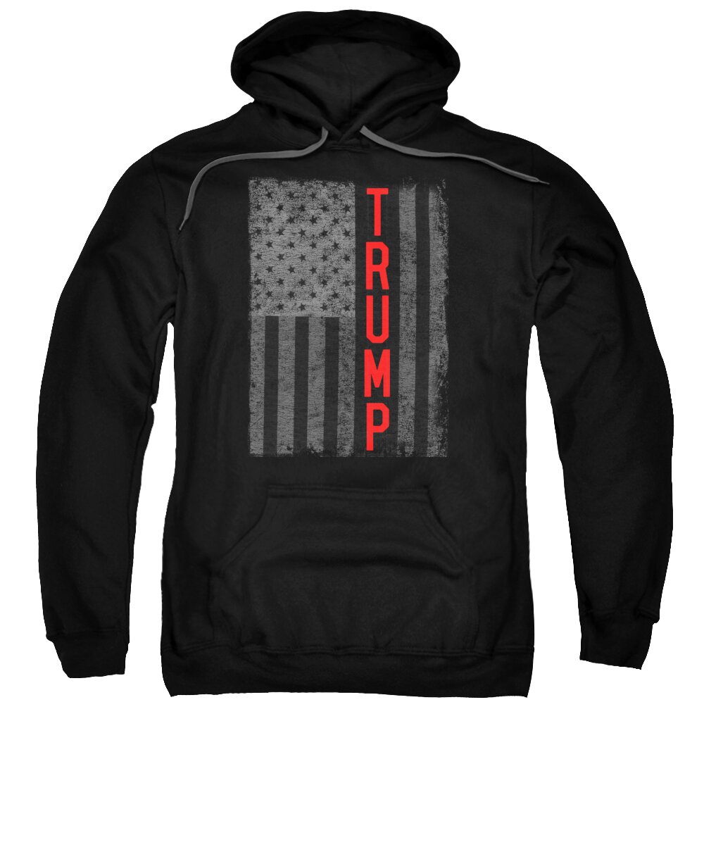 Cool Sweatshirt featuring the digital art Trumps America USA Flag Patriotic by Flippin Sweet Gear