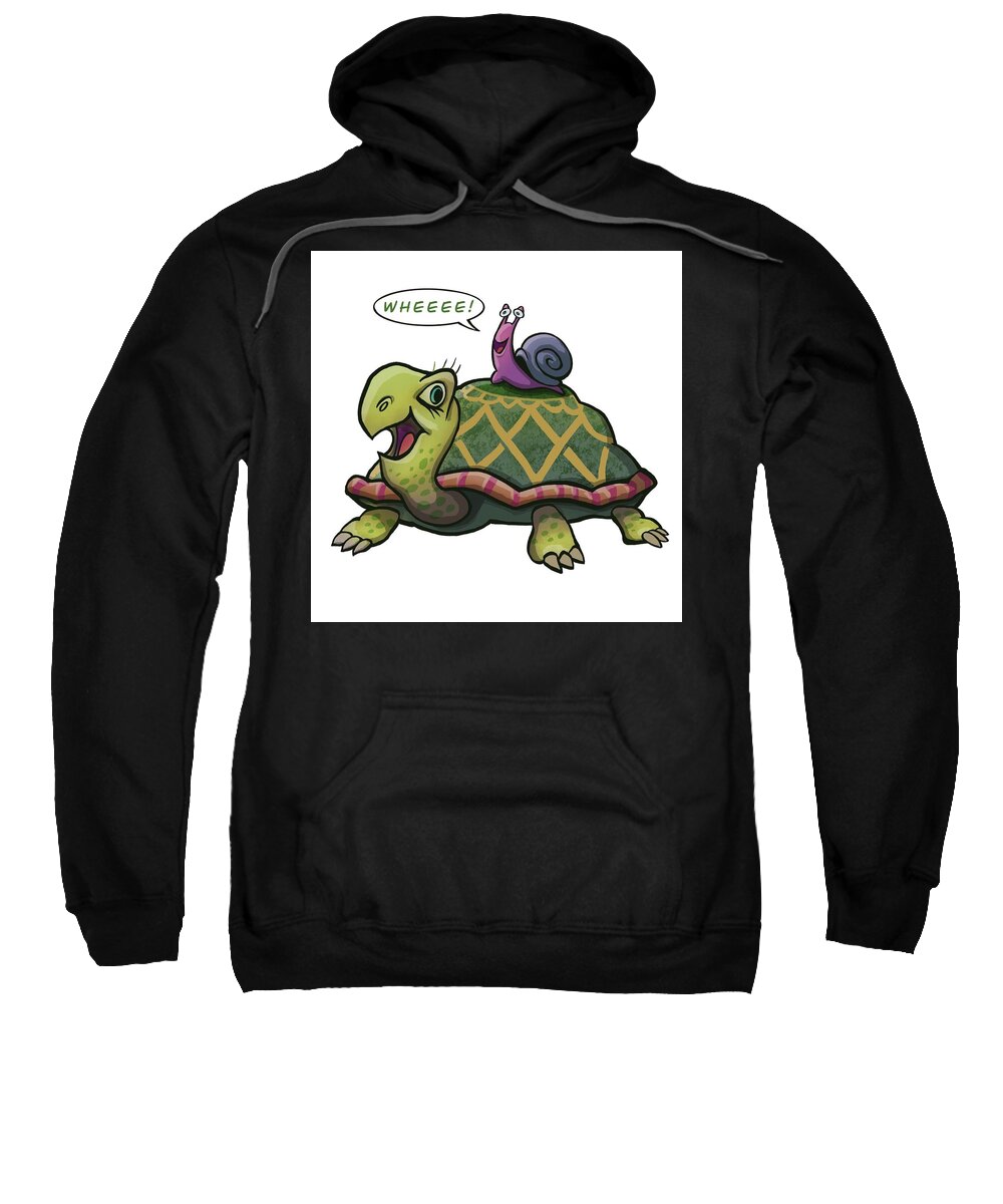 Turtle Snail Sweatshirt featuring the digital art Turtle and Snail by Don Morgan