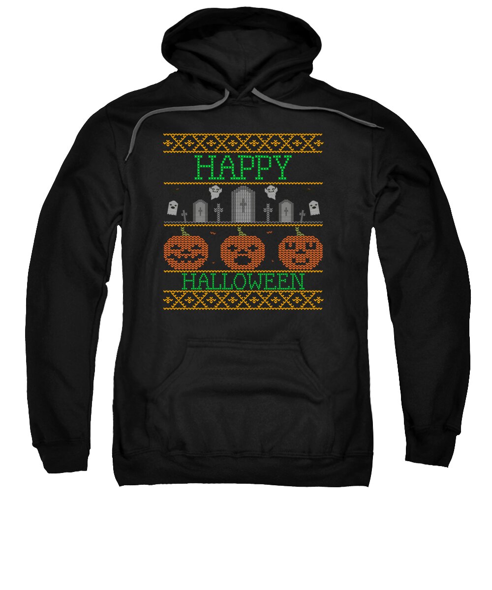Cool Sweatshirt featuring the digital art Ugly Halloween Sweater by Flippin Sweet Gear
