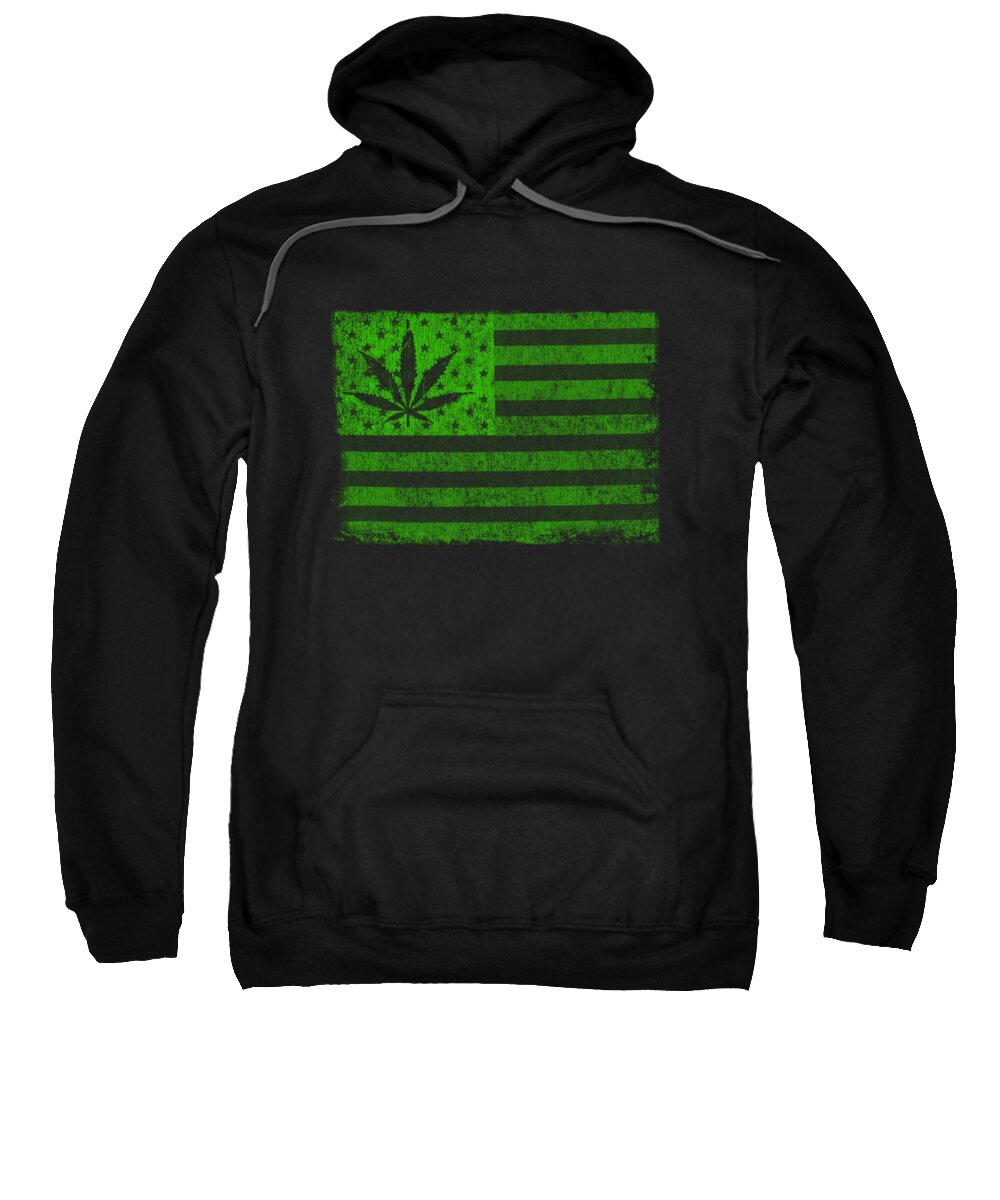 Funny Sweatshirt featuring the digital art United States Of Cannabis by Flippin Sweet Gear