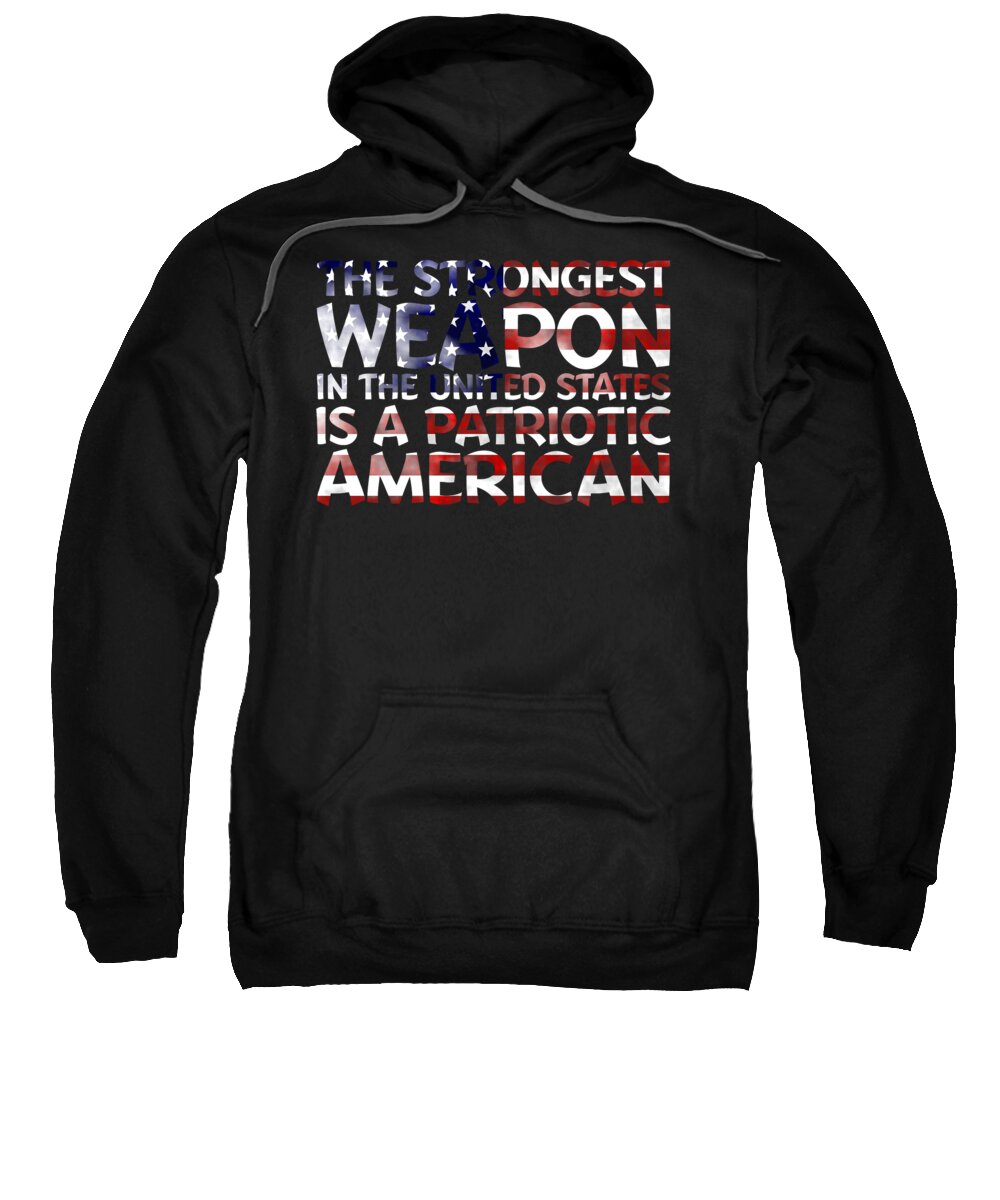 Military Sweatshirt featuring the digital art United States Patriotic American by Jacob Zelazny