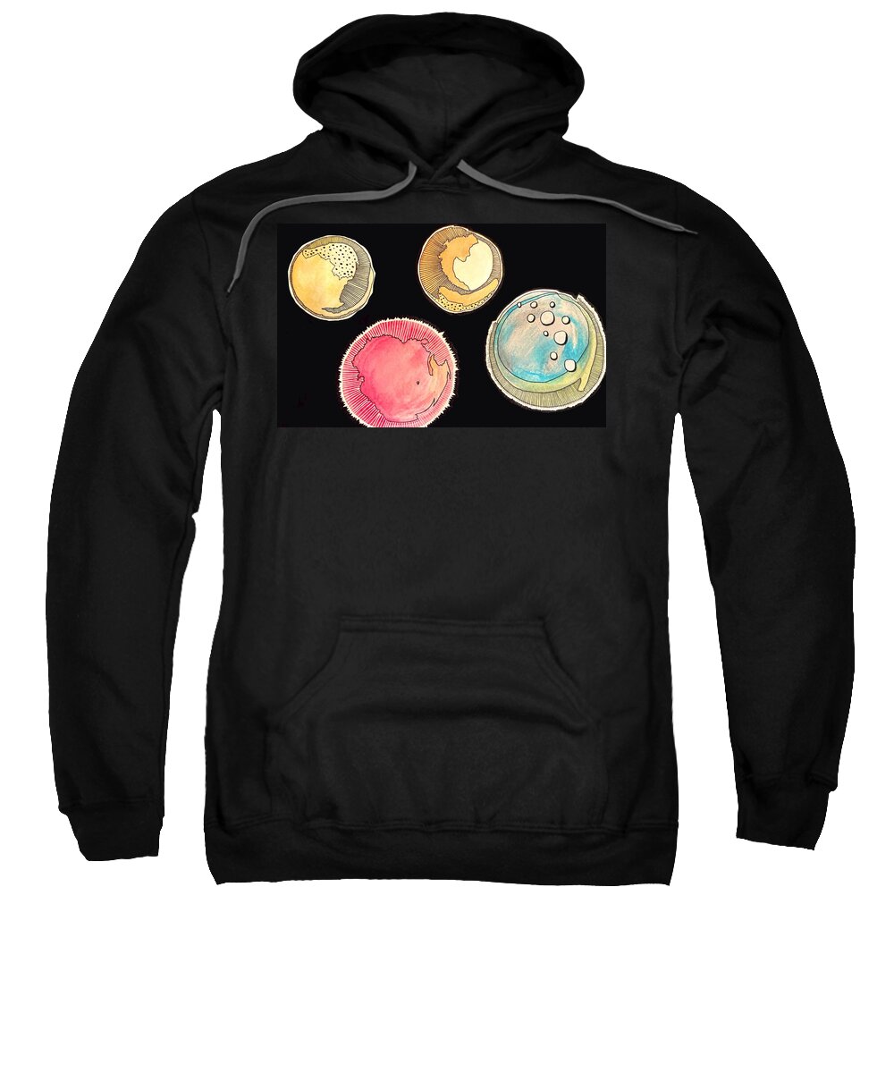 Universe Sweatshirt featuring the painting Universe by Tanja Leuenberger