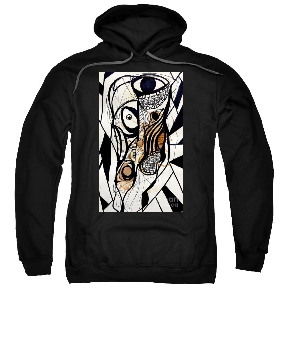 Contemporary Art Sweatshirt featuring the drawing Untitled #12 by Jeremiah Ray