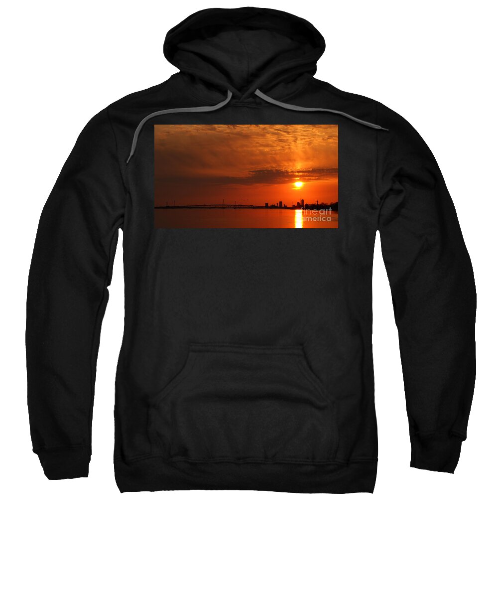 Upper Niagara Pandemic Sunset Sweatshirt featuring the photograph Upper Niagara Pandemic Sunset by Tony Lee
