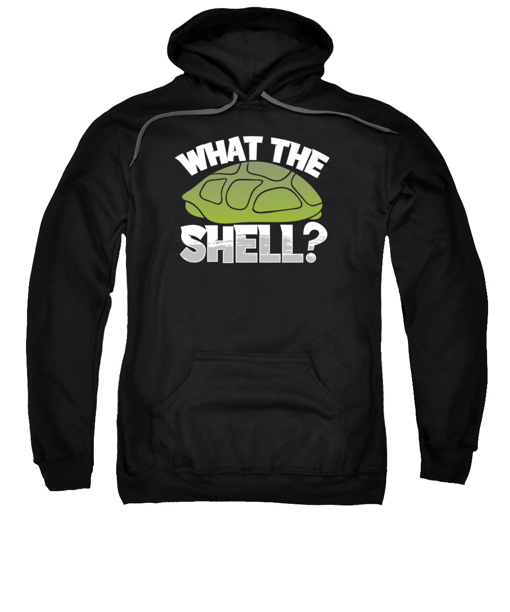 Turtle Sweatshirt featuring the digital art What The Shell Turtle by RaphaelArtDesign
