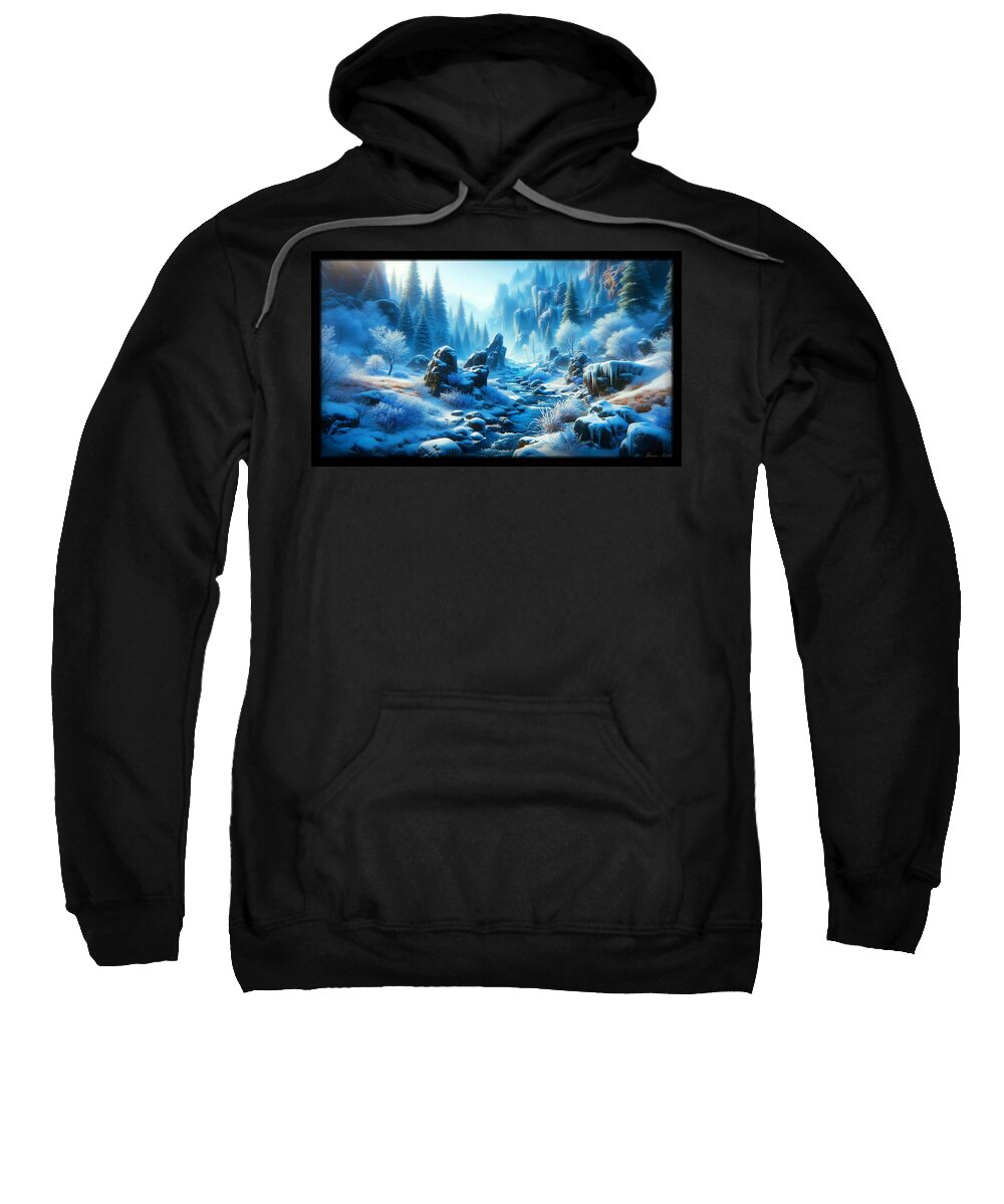 Winter Sweatshirt featuring the digital art Winter Stream by Shawn Dall