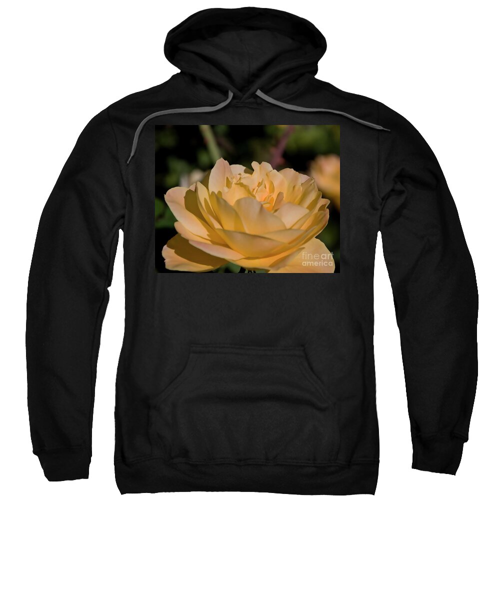 Rose Sweatshirt featuring the digital art Yellow Rose by Kirt Tisdale