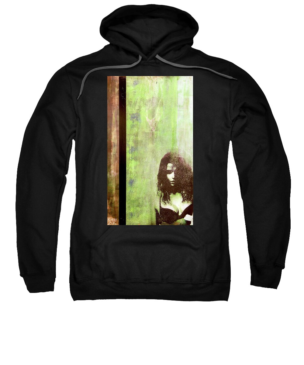 Abstract Sweatshirt featuring the painting Your Social Skills Resemble Arson by Bobby Zeik