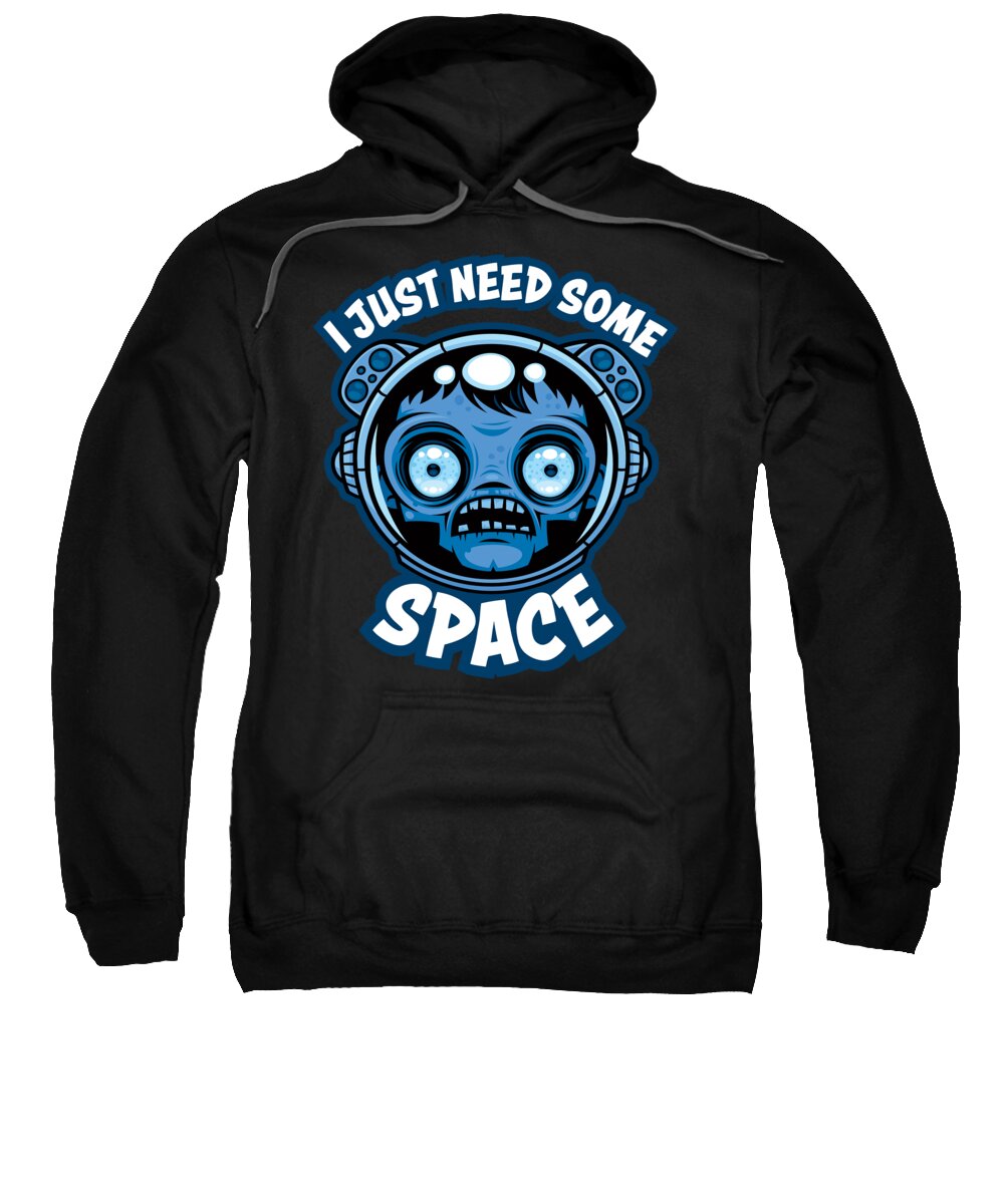 Astronaut Sweatshirt featuring the digital art Zombie Astronaut Needs Some Space by John Schwegel