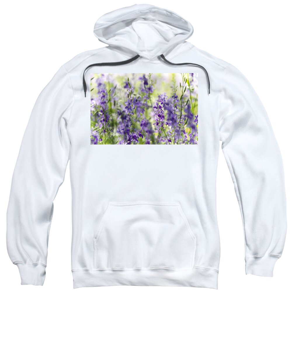 Purple Wildflowers Sweatshirt featuring the photograph Fields of Lavender by Saija Lehtonen