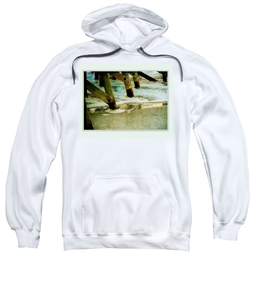Pier Sweatshirt featuring the photograph AB Pilings #1 by Linda Olsen