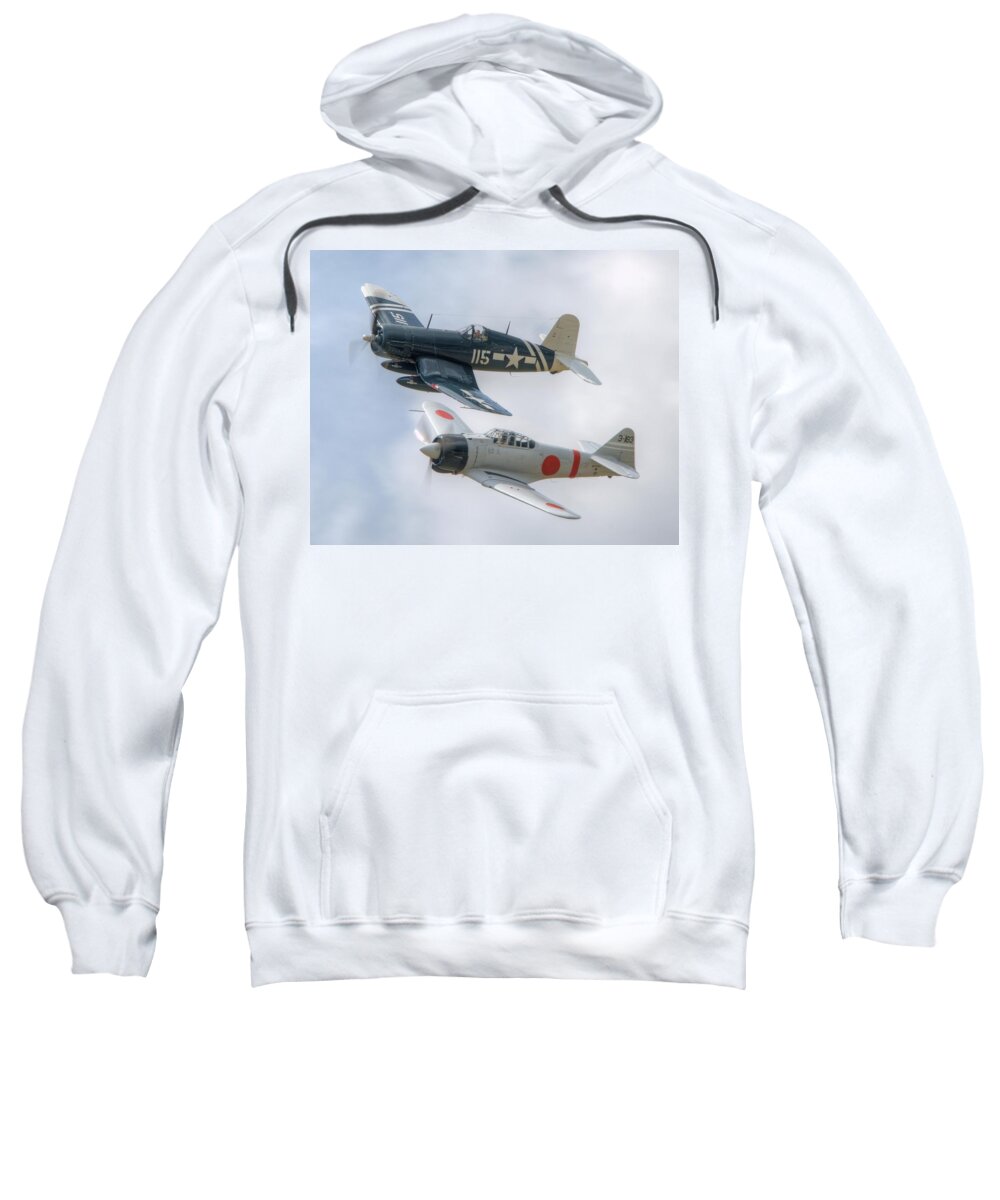 Warbird Sweatshirt featuring the photograph East Meets West by Jeff Cook