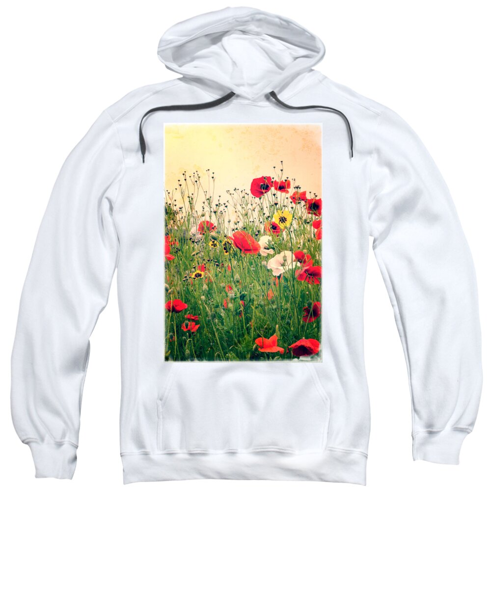 Flower Sweatshirt featuring the photograph Field of Poppy's by Spikey Mouse Photography