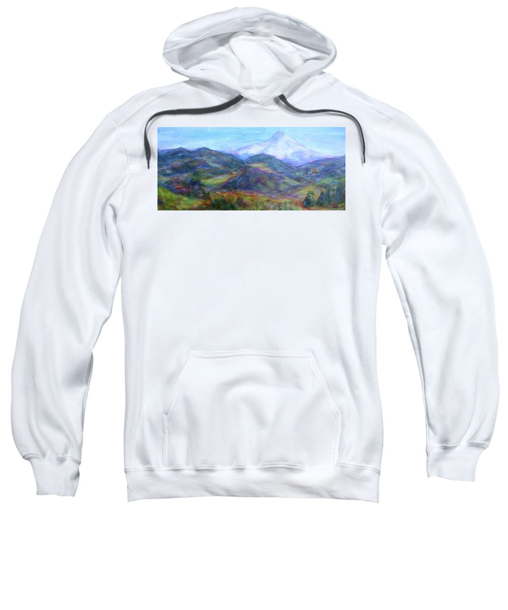 Quin Sweetman Paintings Sweatshirt featuring the painting Mountain Patchwork #1 by Quin Sweetman