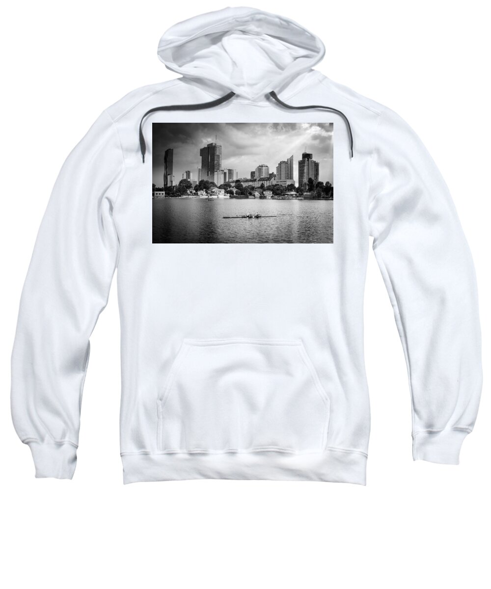 Skyline Sweatshirt featuring the photograph Rowing Boat And The Skyline Of Vienna #2 by Andreas Berthold
