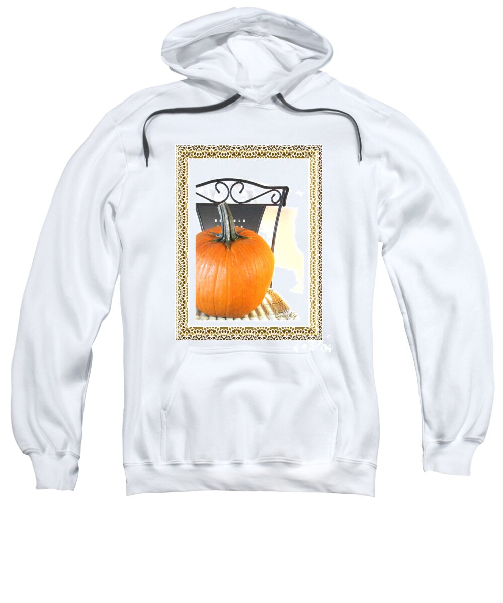 Pumpkin Card Sweatshirt featuring the photograph Season's Greetings #3 by Oksana Semenchenko