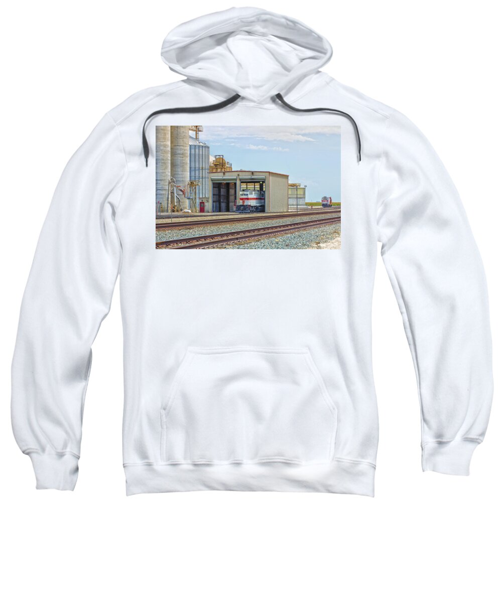 California Sweatshirt featuring the photograph Foster Farms Locomotives #2 by Jim Thompson