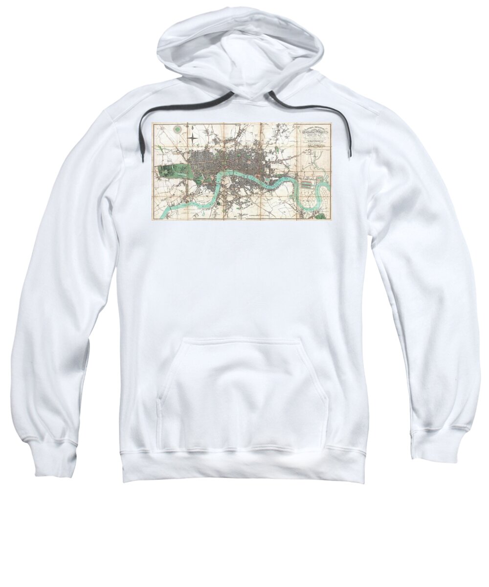  An Extraordinary First Edition Example Of Edward Mogg's Important 1806 Case Map Of London Sweatshirt featuring the photograph 1806 Mogg Pocket or Case Map of London by Paul Fearn