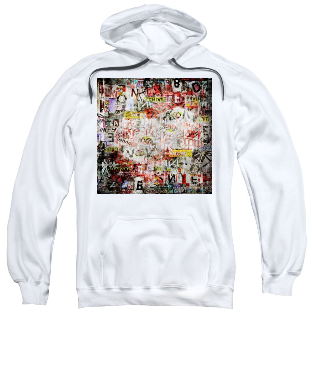Grunge Sweatshirt featuring the digital art Grunge textured background by Jelena Jovanovic