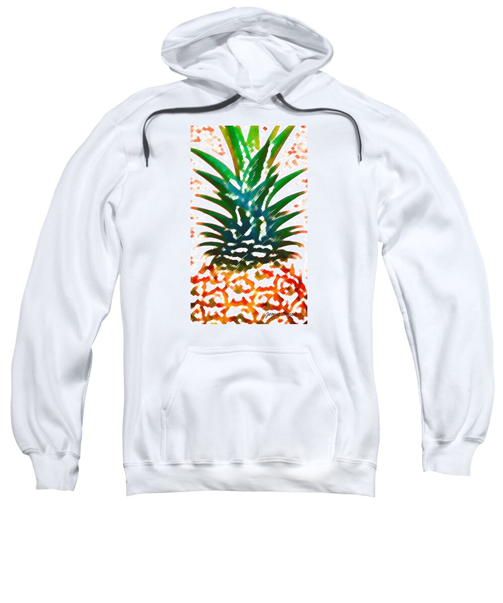 Food Sweatshirt featuring the digital art Hawaiian Pineapple #2 by James Temple