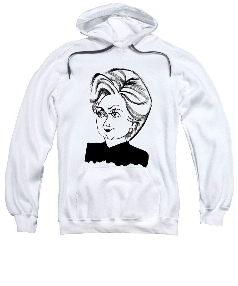 Hillary Clinton Sweatshirt featuring the drawing Hillary Clinton #3 by Tom Bachtell