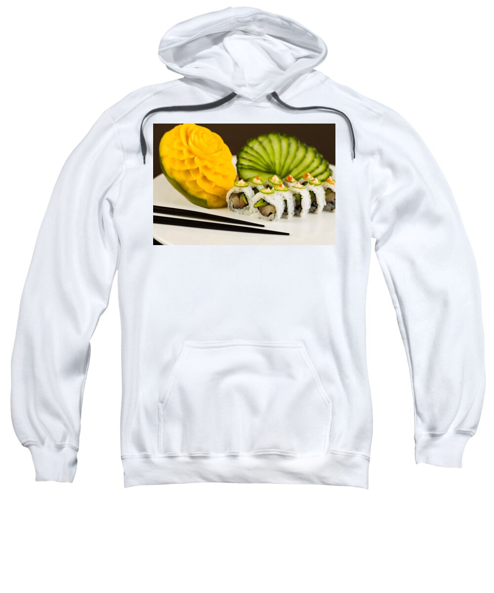 Asian Sweatshirt featuring the photograph Spicy Tuna Roll by Raul Rodriguez