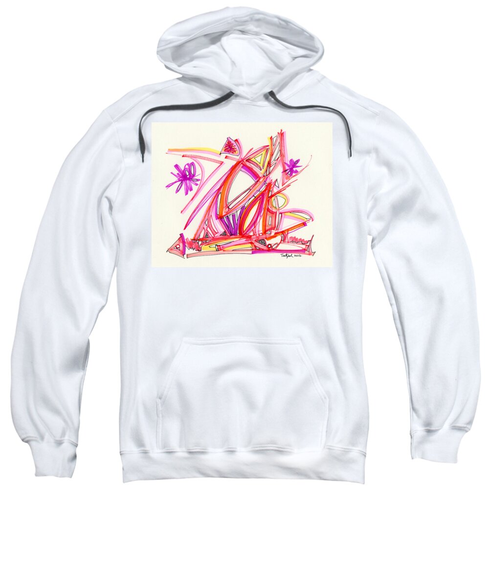 Abstract Sweatshirt featuring the drawing 2012 Drawing #30 by Lynne Taetzsch